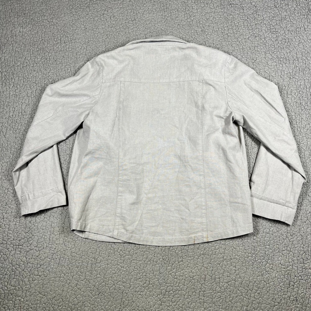 Pendleton Blazer Women PM Linen Blend Open Front Gray Coastal Minimalist - Picture 6 of 11
